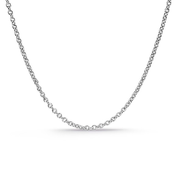 Cadena Oro Blanco Forzada 1.7mm 18K 45cm - CADENAS DE ORO