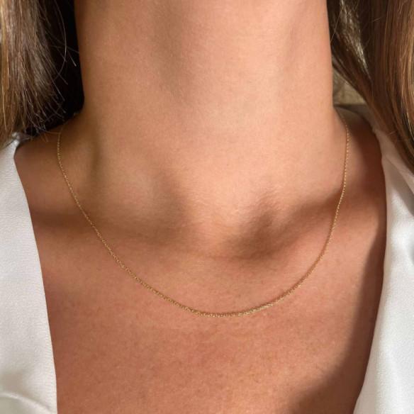 Faceted Oval Forced Gold Chain 0.9mm 18K 45cm 37610214550 - Gold chains