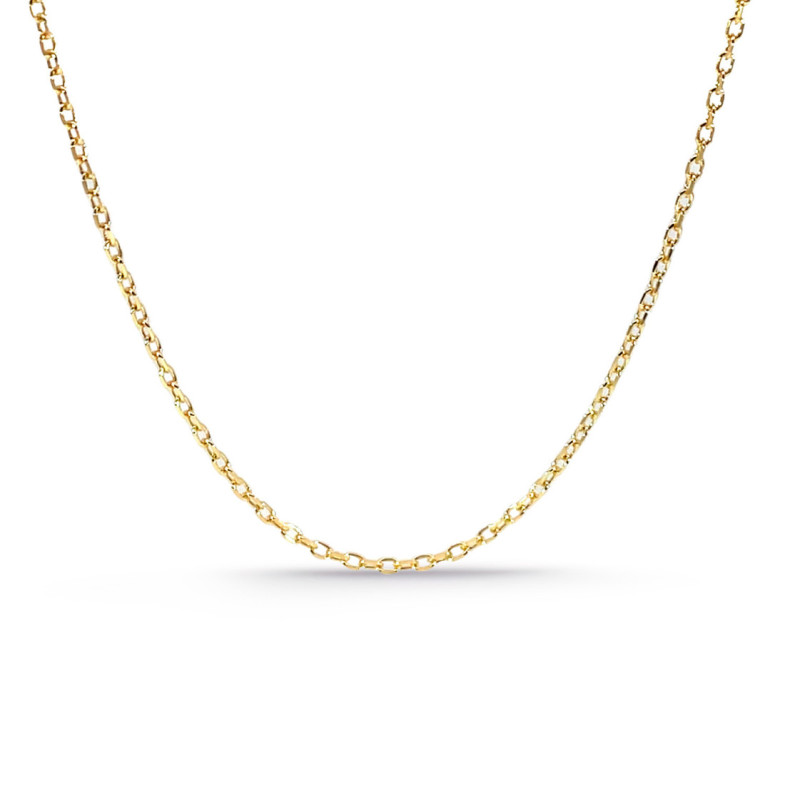 Cadena Oro Forzada Oval Lapidada 1.4mm 18K 45cm - CADENAS DE ORO