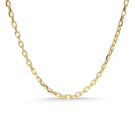 Cadena Oro 18k 60cm Forzada Oval Lapidada 2.1mm - Cadenas de Oro para Hombre