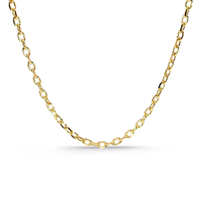Cadena Oro 18k 60cm Forzada Oval Lapidada 2.1mm - Cadenas de Oro Hombre