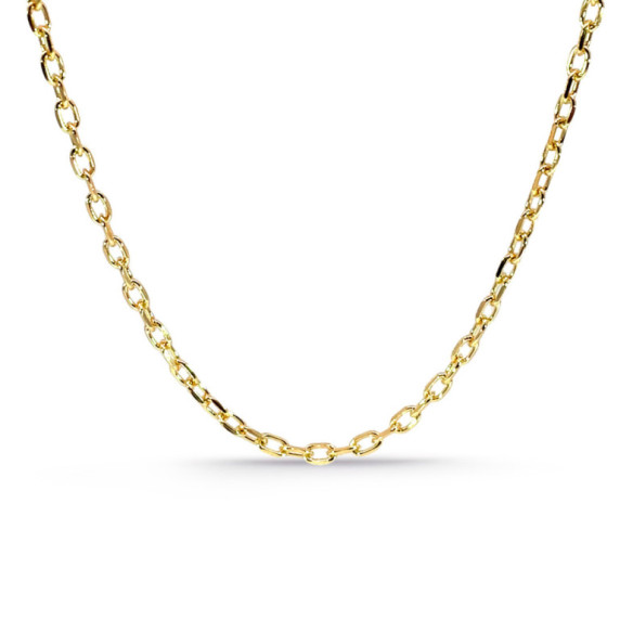 60 cm Faceted Oval Forced Chain Authentic 18K Gold 2.1 mm - Gold Chains for Men