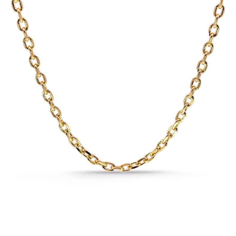 Cadena 70cm Oro Forzada 18k Oval Lapidada 2.8mm - Cadenas de Oro para Hombre