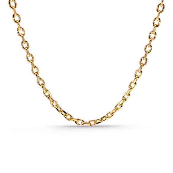 Cadena 70cm Oro Forzada 18k Oval Lapidada 2.8mm - Cadenas de Oro para Hombre