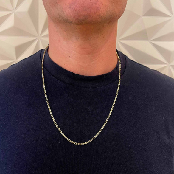 Cadena 70cm Oro Forzada 18k Oval Lapidada 2.8mm - Cadenas de Oro para Hombre