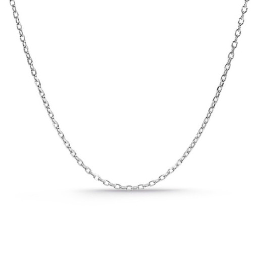 Cadena Oro Blanco Forzada Oval Lapidada 1.4mm 18K 45cm - Goldketten