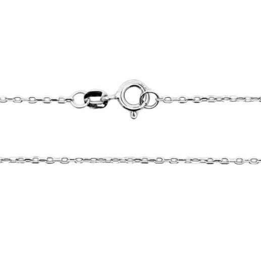 Cadena Oro Blanco Forzada Oval Lapidada 1.4mm 18K 45cm - Goldketten 2