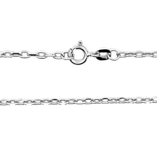 Cadena Oro Blanco 18k 60cm Forzada Oval Lapidada 2.1mm - Cadenas de Oro para Hombre 2