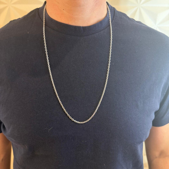 Cadena 70cm Oro Forzada 18k Oval Lapidada 2.8mm - Cadenas de Oro Hombre