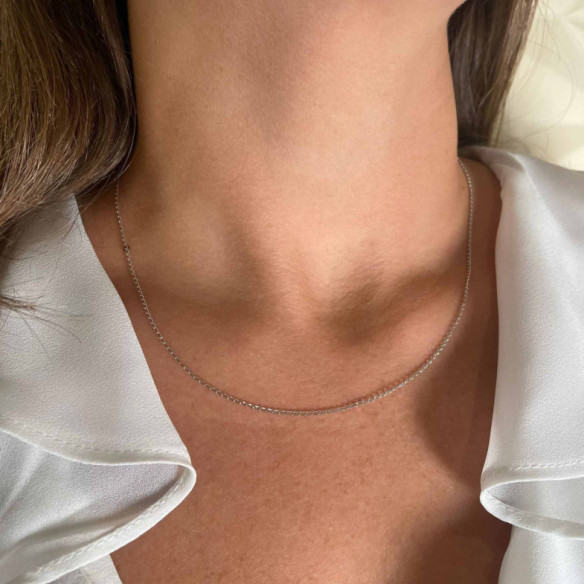 Bilbao Chain White Gold 18K 1.2mm 45cm - Gold chains