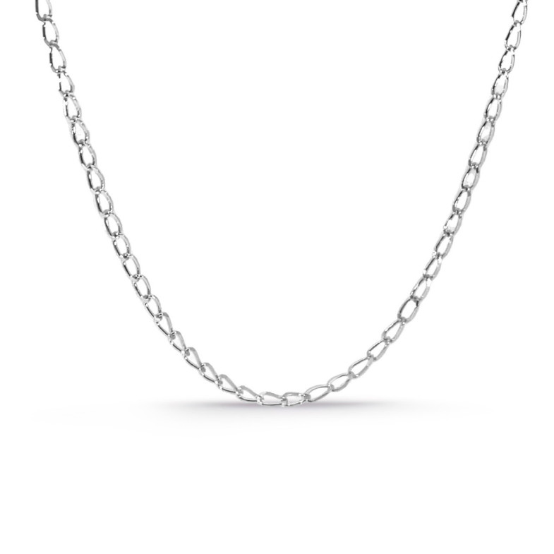 Cadena 45cm Bilbao Oro Blanco 18K 1.6mm - CADENAS DE ORO