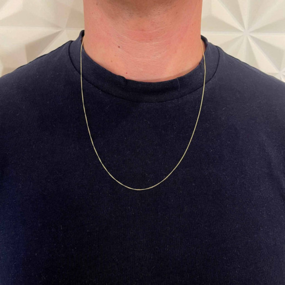 Cadena Oro Barbada 18k 60cm 0.8mm - Cadenas de Oro Hombre