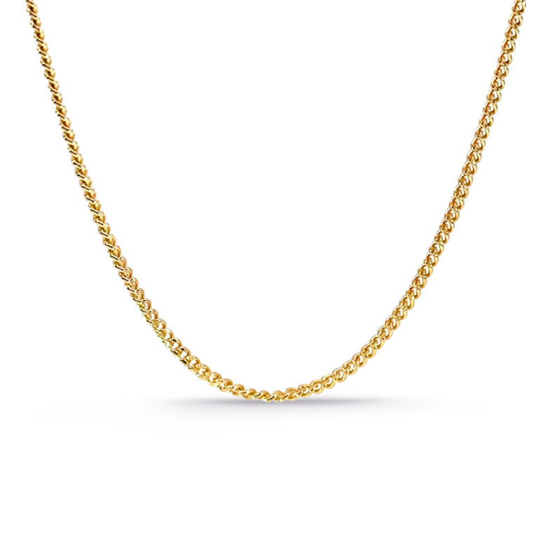 Cadena 60 cm Oro 18K 1.7mm Maciza Barbada - Cadenas de Oro para Hombre