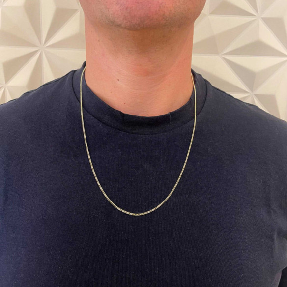 Cadena 60 cm Oro 18K 1.7mm Maciza Barbada - Correntes de ouro homem
