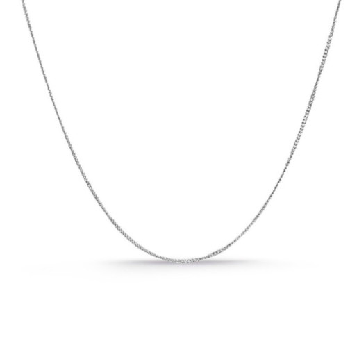 Cadena Oro Blanco Barbada 18k 60cm 0.8mm - Cadenas de Oro para Hombre