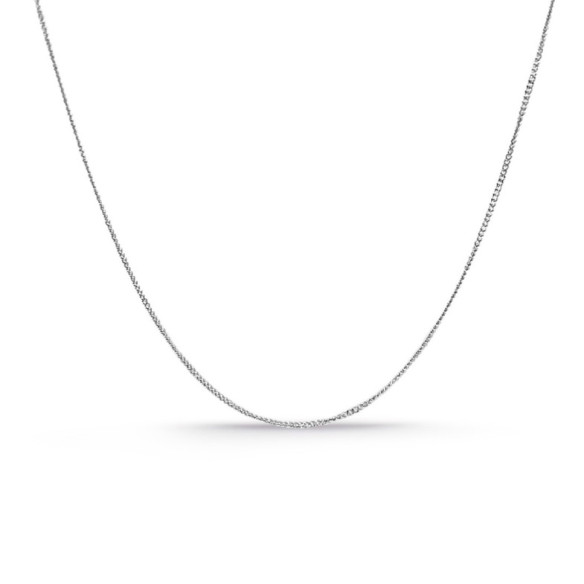 Cadena Oro Blanco Barbada 18k 60cm 0.8mm - Cadenas de Oro Hombre