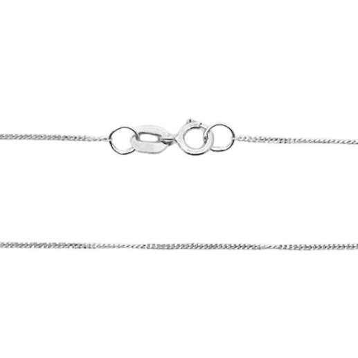Cadena Oro Blanco Barbada 18k 60cm 0.8mm - Cadenas de Oro para Hombre 2
