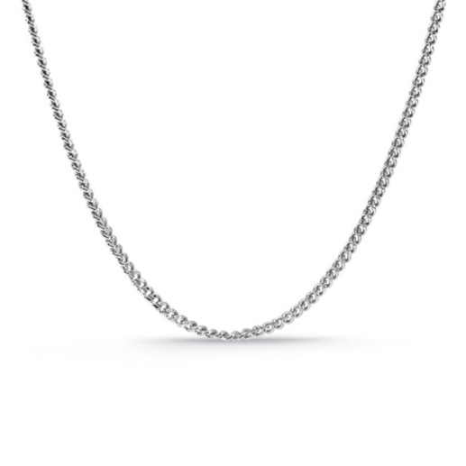 Cadena 60 cm Oro blanco 18K 1.7mm Maciza Barbada - Cadenas de Oro para Hombre