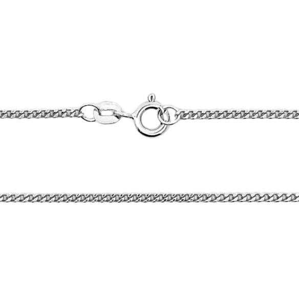 Cadena 60 cm Oro blanco 18K 1.7mm Maciza Barbada - Cadenas de Oro Hombre