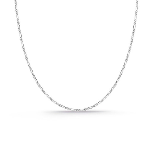 Cadena Oro blanco 18k Figaro 1x3 60cm 1.3mm - Goldketten