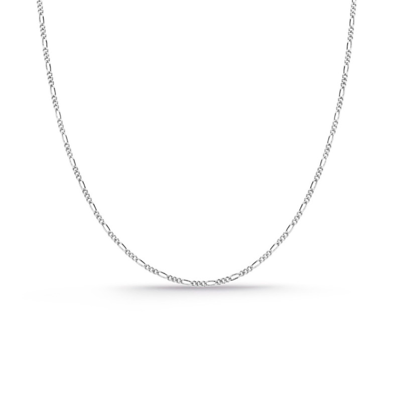 18k white gold Figaro chain 1x3 60cm 1.3mm - Gold chains