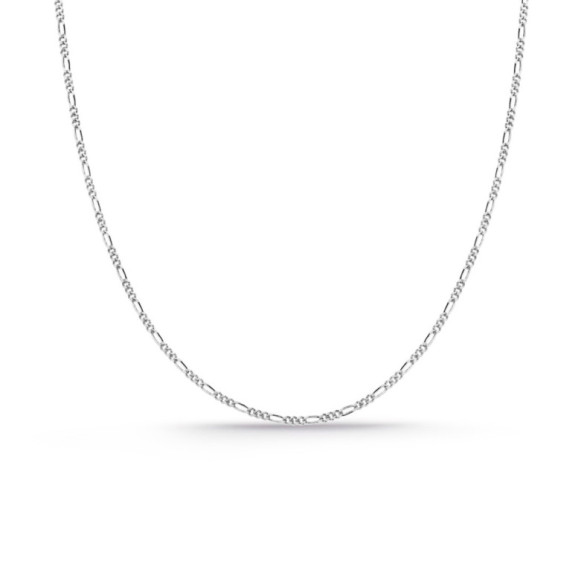 Cadena Oro blanco 18k Figaro 1x3 60cm 1.3mm - Goldketten