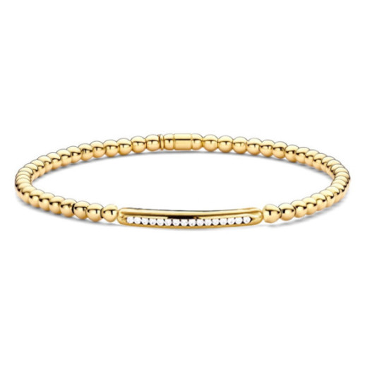 Pulsera Elástica de Diamantes y Oro Elástica Barra Sencilla Colette - BRACELETS