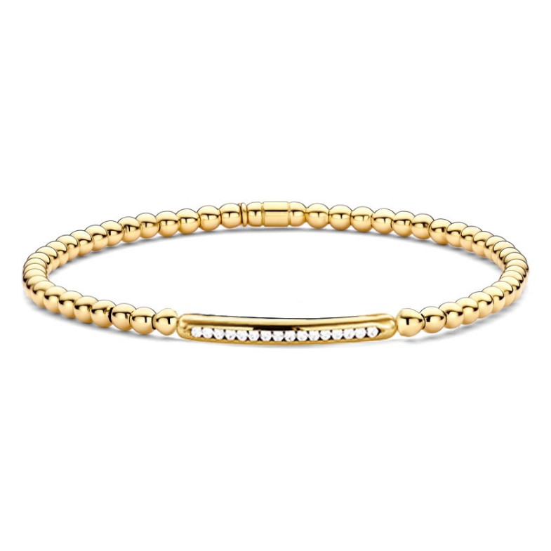 Pulsera Elástica de Diamantes y Oro Elástica Barra Sencilla Colette - BRACCIALI
