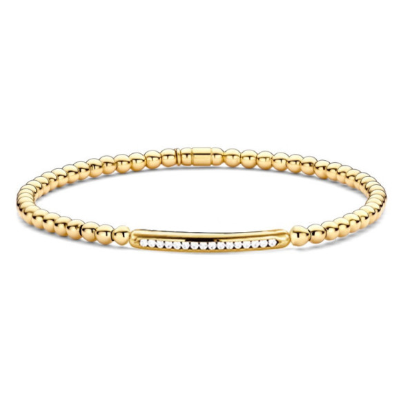 Pulsera Elástica de Diamantes y Oro Elástica Barra Sencilla Colette - BRACCIALI