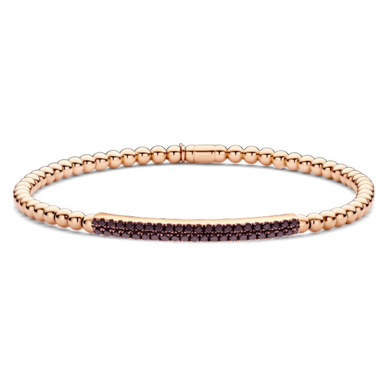 Pulsera Oro y Diamantes Negros Elástica Colette Barra - Pulseiras de ouro