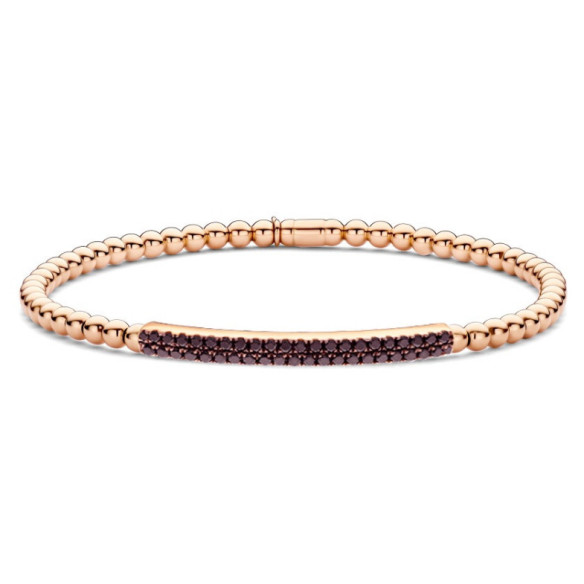 Pulsera Oro y Diamantes Negros Elástica Colette Barra - Bracelets d'or