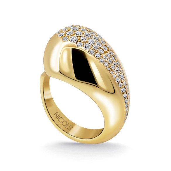 Anillo Gota Agua Nochentera Diamantes - Talla Brillante