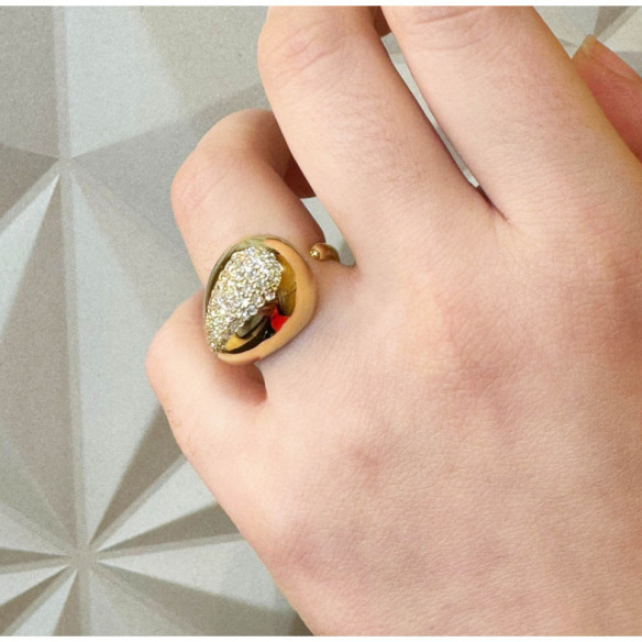 Anillo Gota Agua Nochentera Diamantes - Talla Brillante
