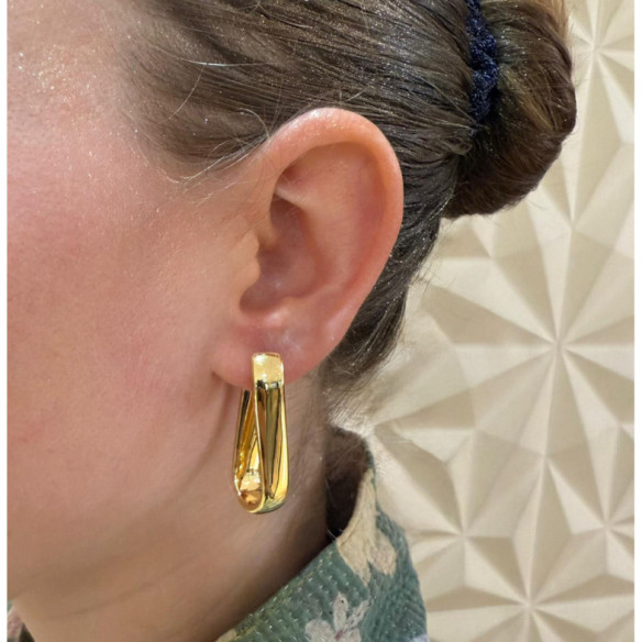 Nochentera Square Hoop Earrings 37mm - Short