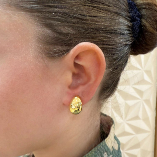 Pendientes Oro Ovalados Nochentera 18mm - Brincos 2