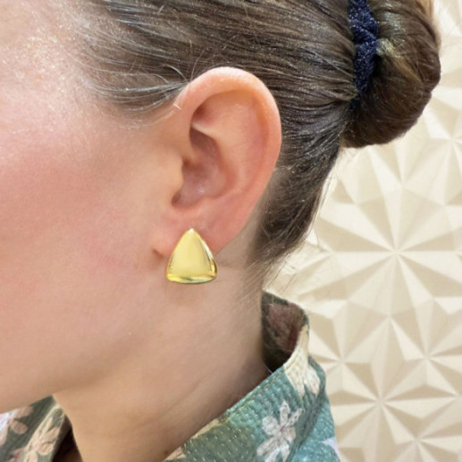 Pendientes Oro Triángulos Nochentera 19mm - cortos 2