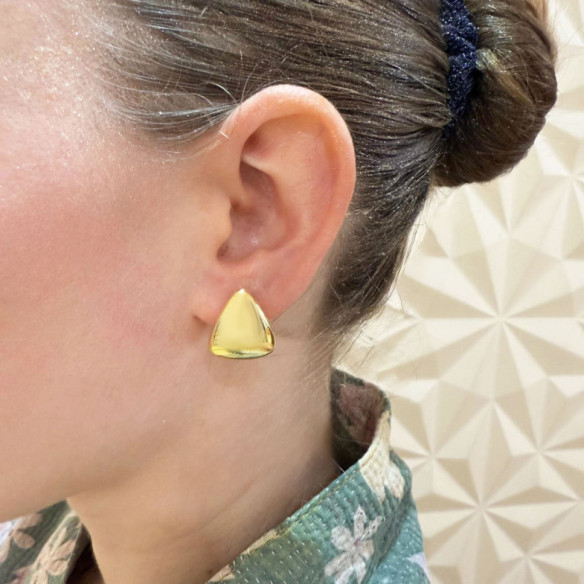 Pendientes Oro Triángulos Nochentera 19mm - cortos
