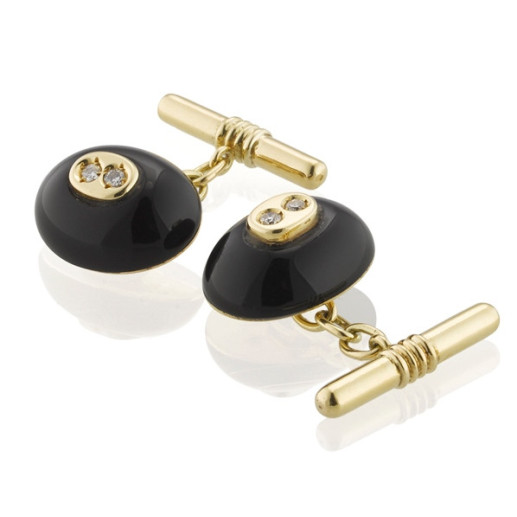 Ouro e Onix Oval Twins - Gêmeos de casamento
