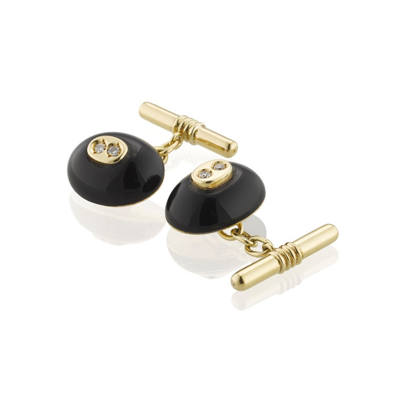 Gemelos De Oro Y Onix Oval - Jumelles de mariage
