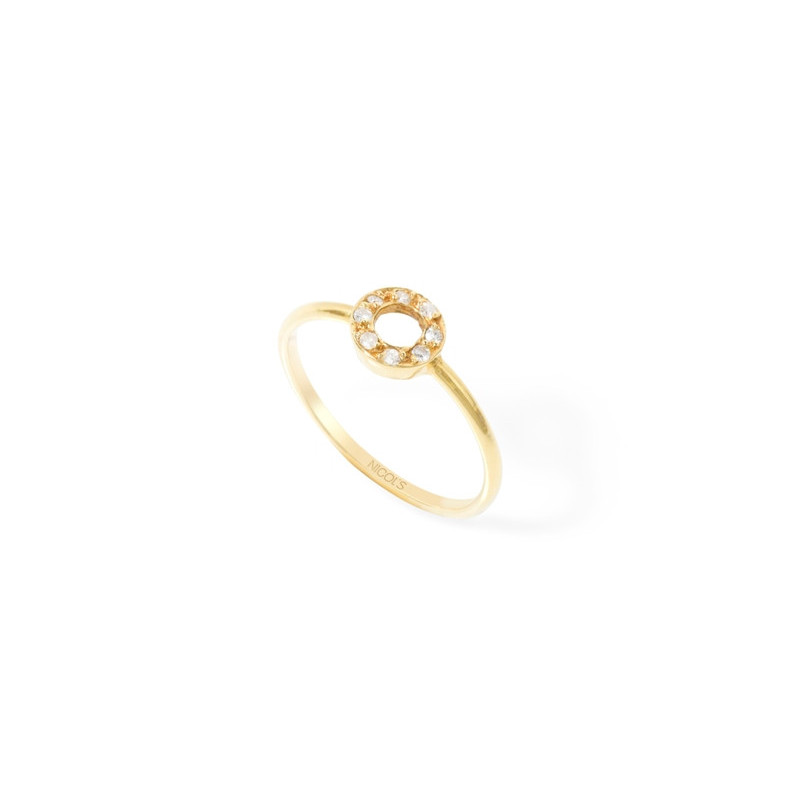 Bright Circle Ring DETAIL - Yellow Gold Modern Rings