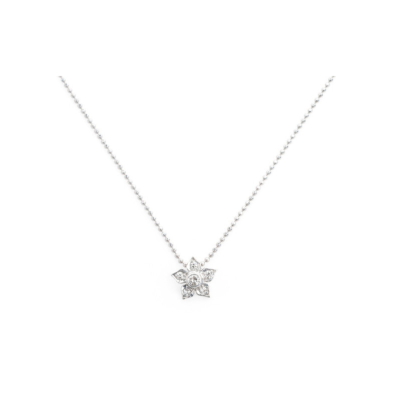 Collar Oro Diamantes Flor - Colliers diamant