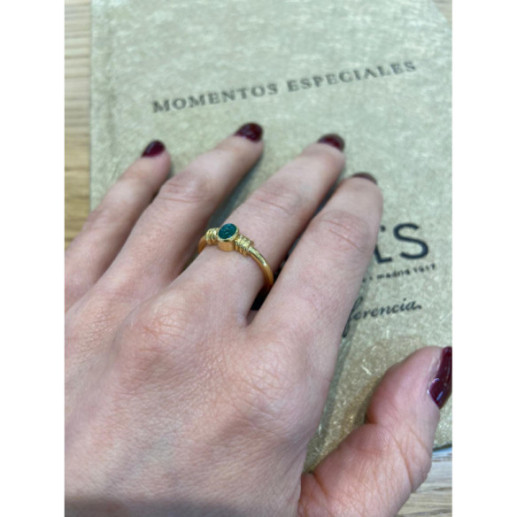 Oro anello smeraldo nuovo Vintage 533 - Smeraldo 2