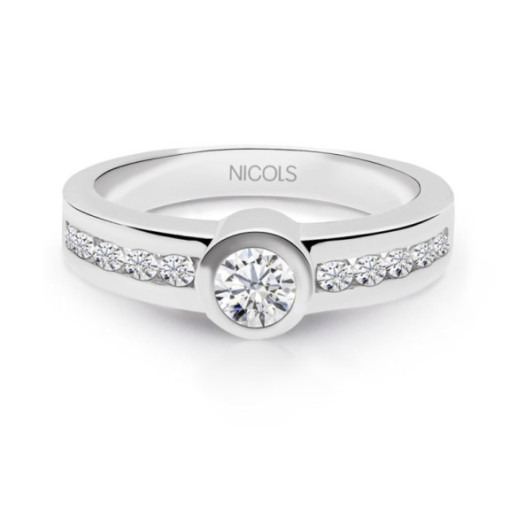 Anillo Diamantes Emily 0.50 Oro Blanco - Bagues de fiançailles d'anniversaire