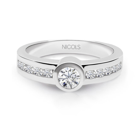 Anillo Diamantes Emily 0.50 Oro Blanco - Bagues de fiançailles d'anniversaire