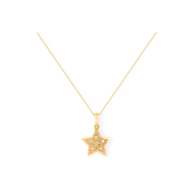 Mini Star Necklace Details - Diamond pendants