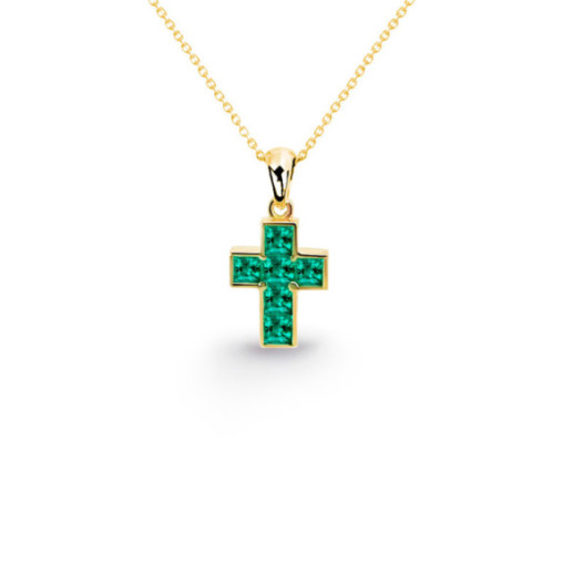 Collar Cruz Esmeraldas Calma 0.30 - Cruces