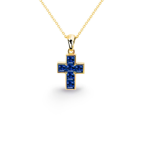 Collar Cruz Zafiros Calma 0.30 - Des croix