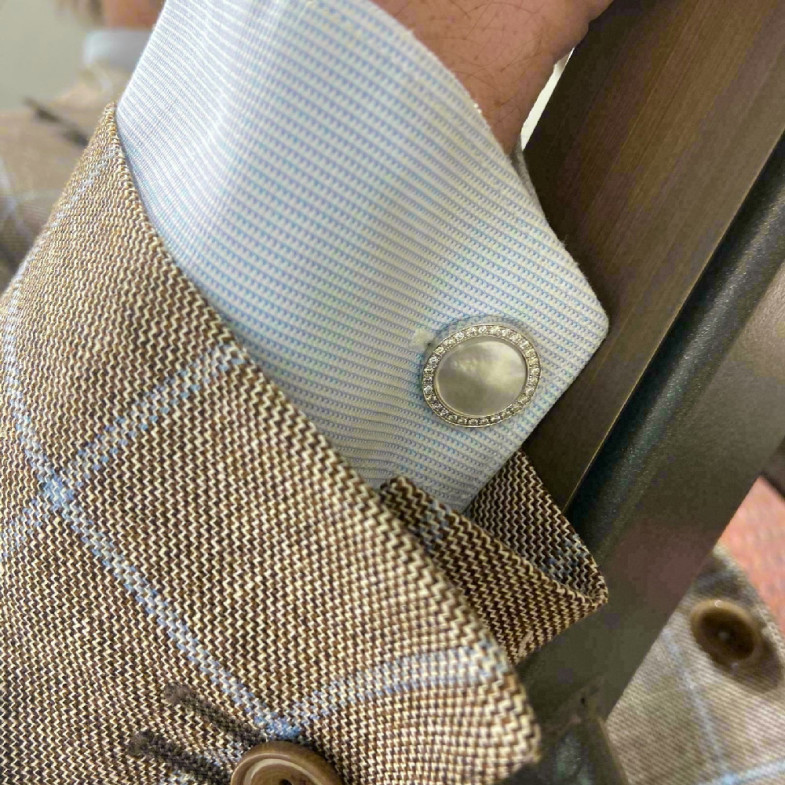 Gold cuff links and nacre Huomo - Wedding twins
