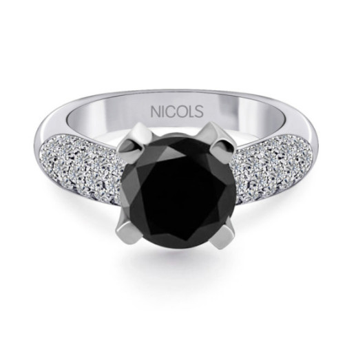 Anel de platina Madonna Black Power Black Diamond 4,50 quilates - Anéis de platina