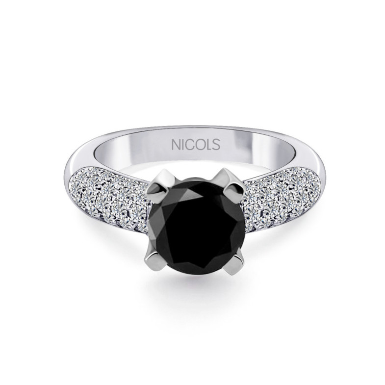 Madonna Black Power Black Diamond Ring 2.01Ct - Brilliant Cut
